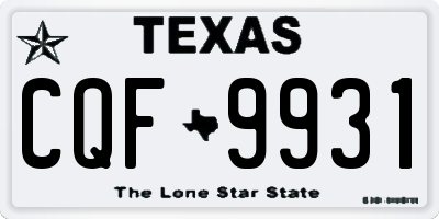 TX license plate CQF9931