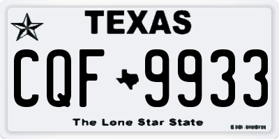TX license plate CQF9933