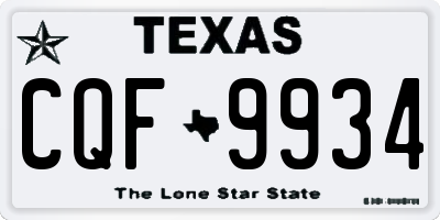 TX license plate CQF9934