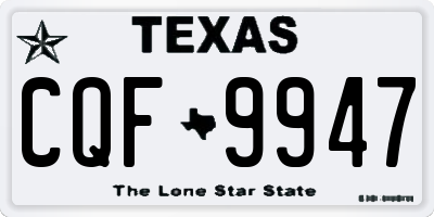 TX license plate CQF9947