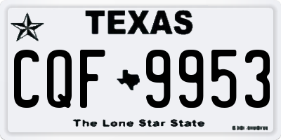 TX license plate CQF9953