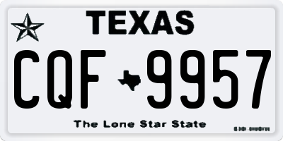 TX license plate CQF9957