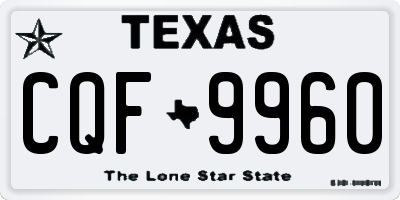 TX license plate CQF9960