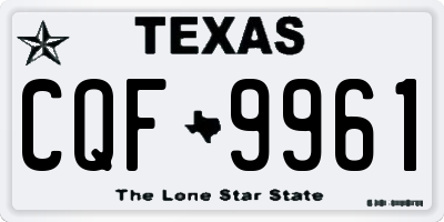 TX license plate CQF9961