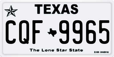 TX license plate CQF9965