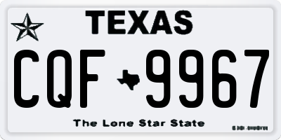 TX license plate CQF9967