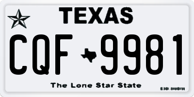 TX license plate CQF9981