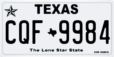 TX license plate CQF9984