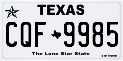 TX license plate CQF9985