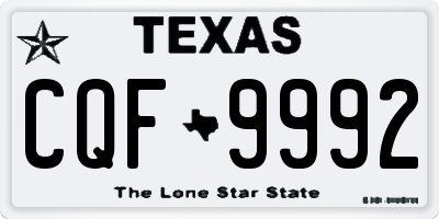 TX license plate CQF9992