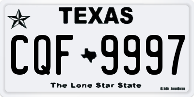 TX license plate CQF9997