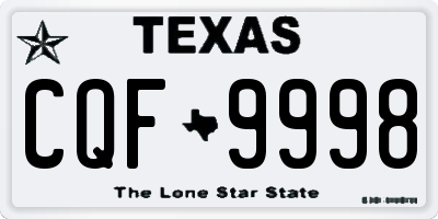 TX license plate CQF9998