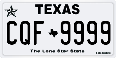 TX license plate CQF9999