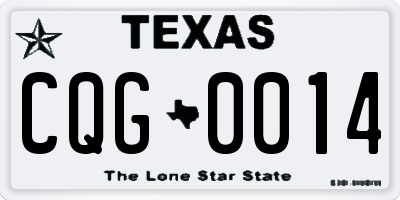 TX license plate CQG0014