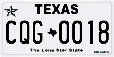 TX license plate CQG0018