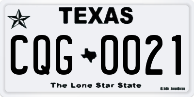 TX license plate CQG0021