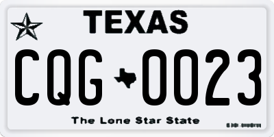 TX license plate CQG0023