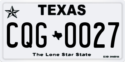 TX license plate CQG0027