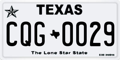 TX license plate CQG0029
