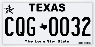 TX license plate CQG0032