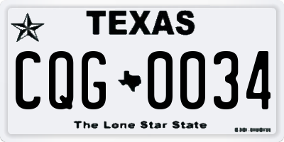 TX license plate CQG0034