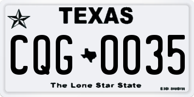 TX license plate CQG0035