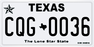 TX license plate CQG0036