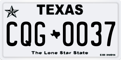 TX license plate CQG0037