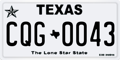 TX license plate CQG0043