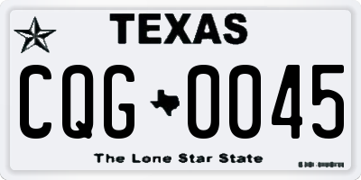 TX license plate CQG0045