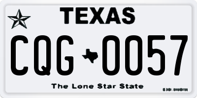 TX license plate CQG0057