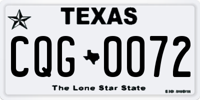 TX license plate CQG0072