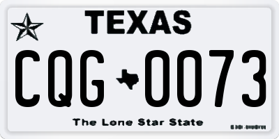 TX license plate CQG0073