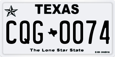 TX license plate CQG0074