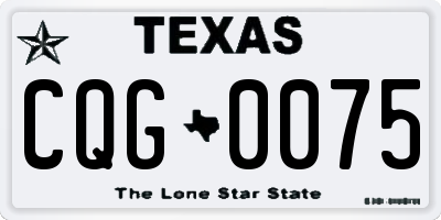 TX license plate CQG0075