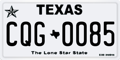 TX license plate CQG0085
