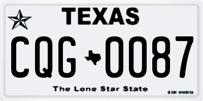 TX license plate CQG0087