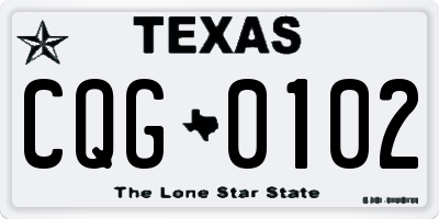 TX license plate CQG0102
