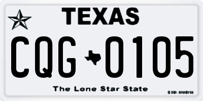 TX license plate CQG0105