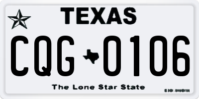 TX license plate CQG0106
