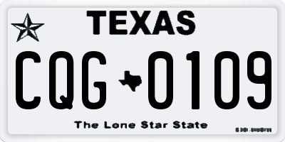 TX license plate CQG0109
