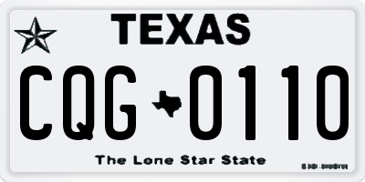 TX license plate CQG0110
