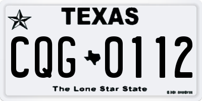 TX license plate CQG0112