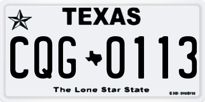 TX license plate CQG0113