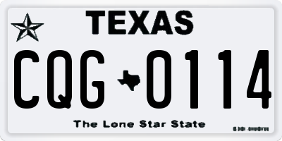 TX license plate CQG0114