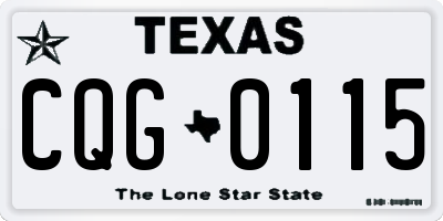 TX license plate CQG0115