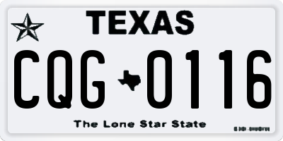 TX license plate CQG0116