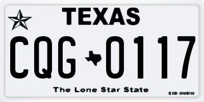TX license plate CQG0117