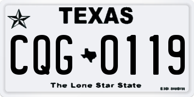 TX license plate CQG0119