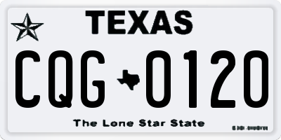 TX license plate CQG0120